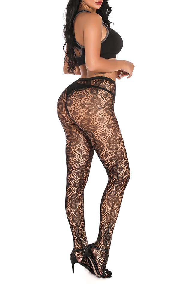 Fishnet and Floral Lace Pantyhose Fishnet and Floral Lace Pantyhose