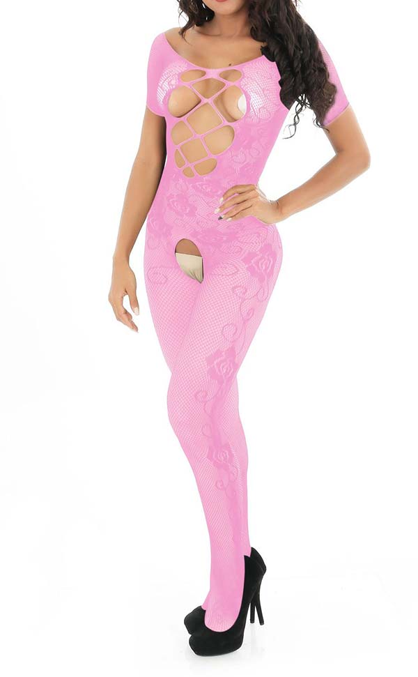 Short Sleeve Lace Fishnet Bodystocking Short Sleeve Lace Fishnet Bodystocking