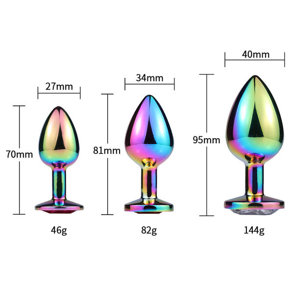 Jeweled Rainbow Princess Butt Plug, 3 Sizes Jeweled Rainbow Princess Butt Plug, 3 Sizes