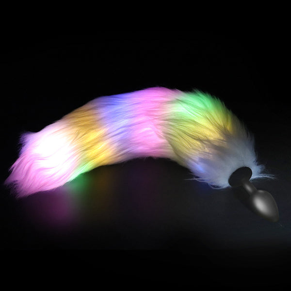 15” LED Fox Tail with Silicone Butt Plug 15” LED Fox Tail with Silicone Butt Plug