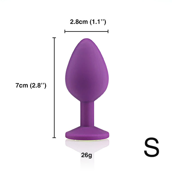 Small Random Jeweled Color Silicone Butt Plug Small Random Jeweled Color Silicone Butt Plug