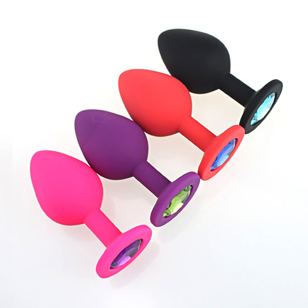 Small Random Jeweled Color Silicone Butt Plug Small Random Jeweled Color Silicone Butt Plug