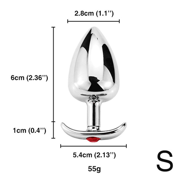 Stylish Jeweled Silver Butt Plug, Multi Color Stylish Jeweled Silver Butt Plug, Multi Color