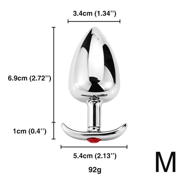 Stylish Jeweled Silver Butt Plug, Multi Color Stylish Jeweled Silver Butt Plug, Multi Color