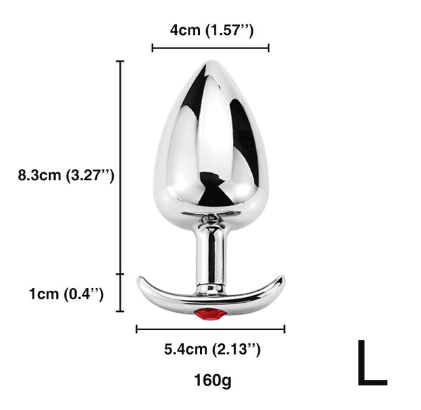 Stylish Jeweled Silver Butt Plug, Multi Color Stylish Jeweled Silver Butt Plug, Multi Color