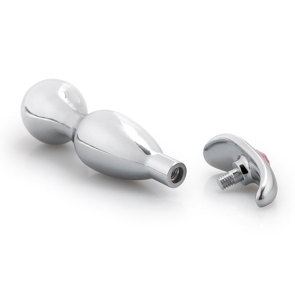 Jeweled Stainless Steel Butt Plug T-bar Jeweled Stainless Steel Butt Plug T-bar