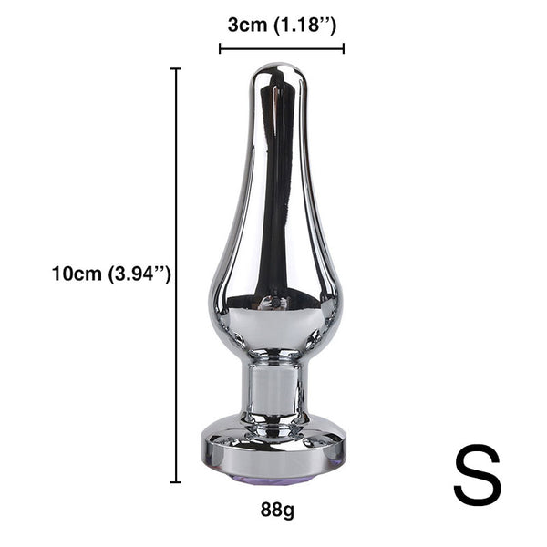 Tapered Jeweled Stainless Steel Butt Plug Tapered Jeweled Stainless Steel Butt Plug