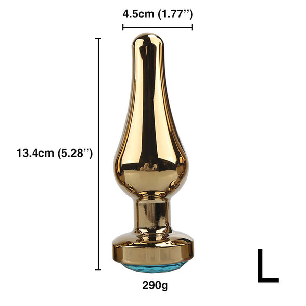 Gold Tapered Jeweled Metal Butt Plug Gold Tapered Jeweled Metal Butt Plug