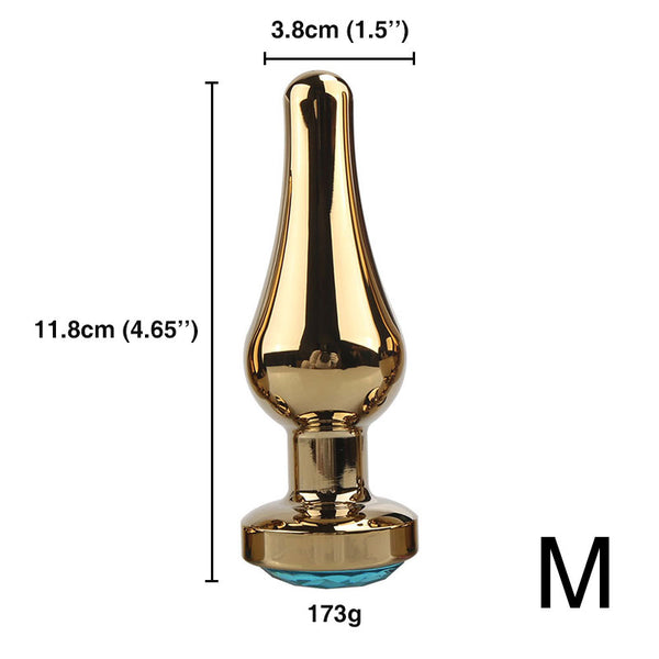 Gold Tapered Jeweled Metal Butt Plug Gold Tapered Jeweled Metal Butt Plug