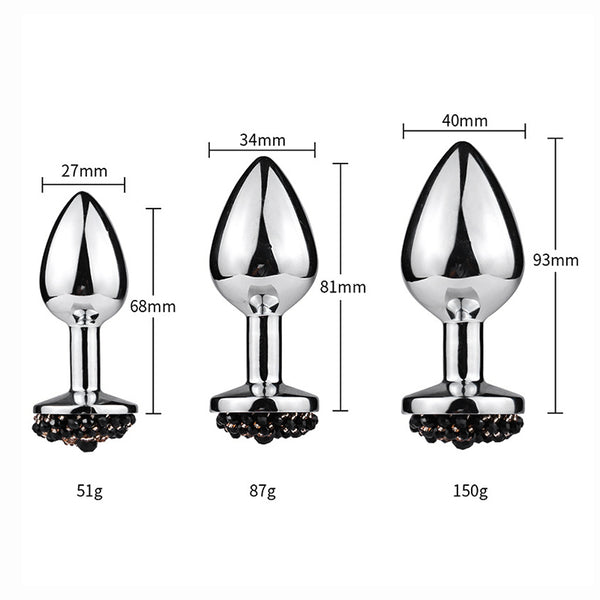 Ebony Diamond Base Metal Butt Plug Ebony Diamond Base Metal Butt Plug