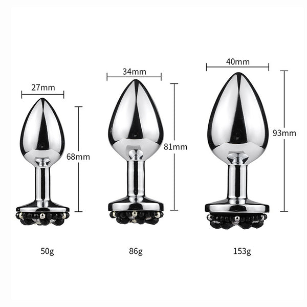 Black Gold Diamond Base Metal Butt Plug Black Gold Diamond Base Metal Butt Plug