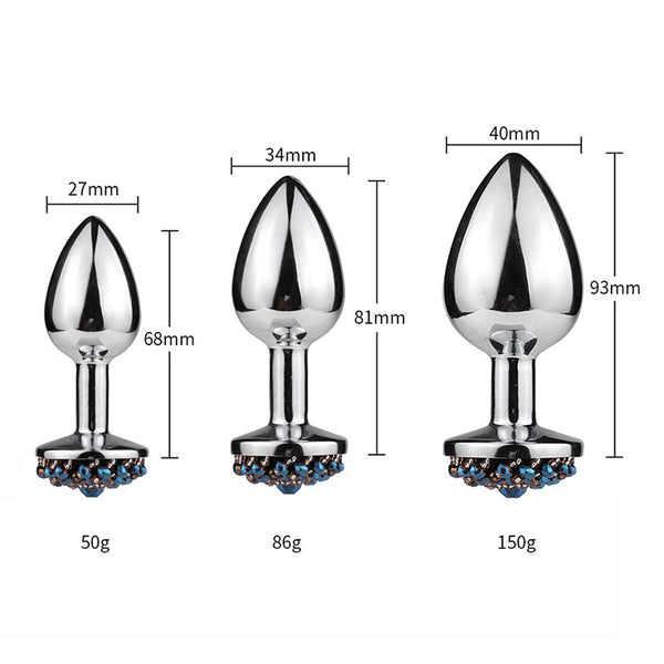 Blue Diamond Base Metal Butt Plug Blue Diamond Base Metal Butt Plug