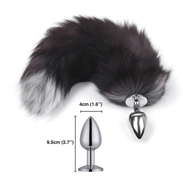 Fox Tail Butt Plug- Large 16'' Grey Fox Tail Butt Plug- Large 16'' Grey