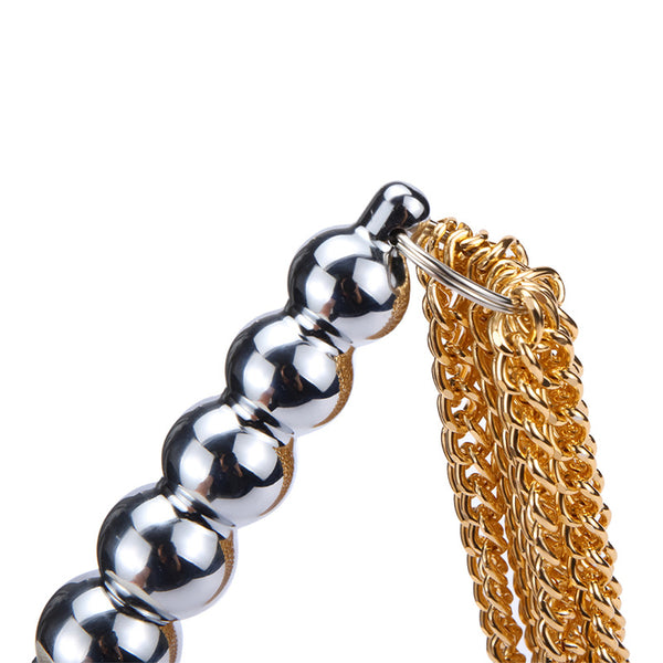 Stainless Steel Dildo with Metal Flogger Stainless Steel Dildo with Metal Flogger