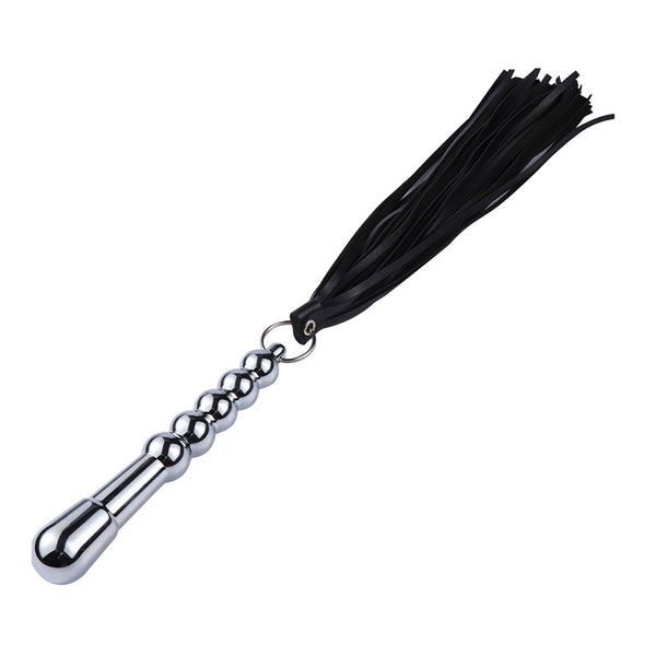 Stainless Steel Dildo with Faux Leather Flogger Stainless Steel Dildo with Faux Leather Flogger