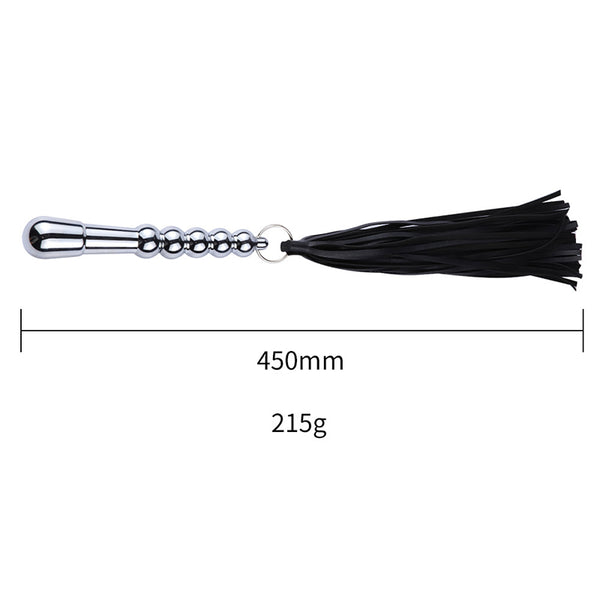 Stainless Steel Dildo with Faux Leather Flogger Stainless Steel Dildo with Faux Leather Flogger