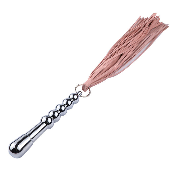Stainless Steel Dildo with Faux Leather Flogger Stainless Steel Dildo with Faux Leather Flogger