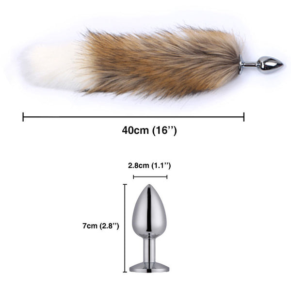 tail butt plug in brown two tail butt plug in brown two