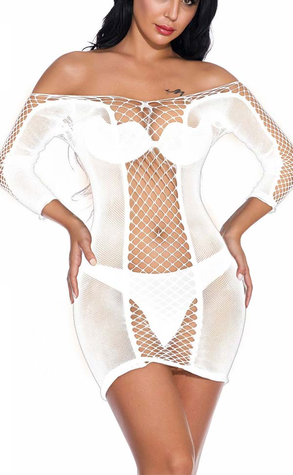 Diamond Net Sleeved Dress Diamond Net Sleeved Dress