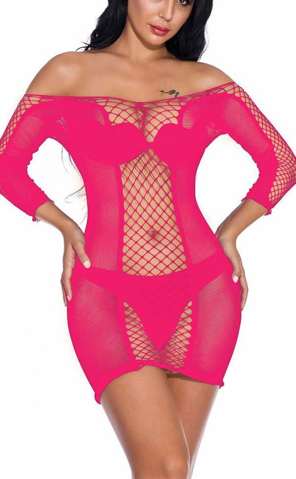 Diamond Net Sleeved Dress Diamond Net Sleeved Dress