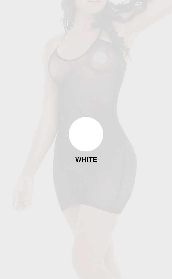 Jacquard Rose Sheer Mini Dress Jacquard Rose Sheer Mini Dress