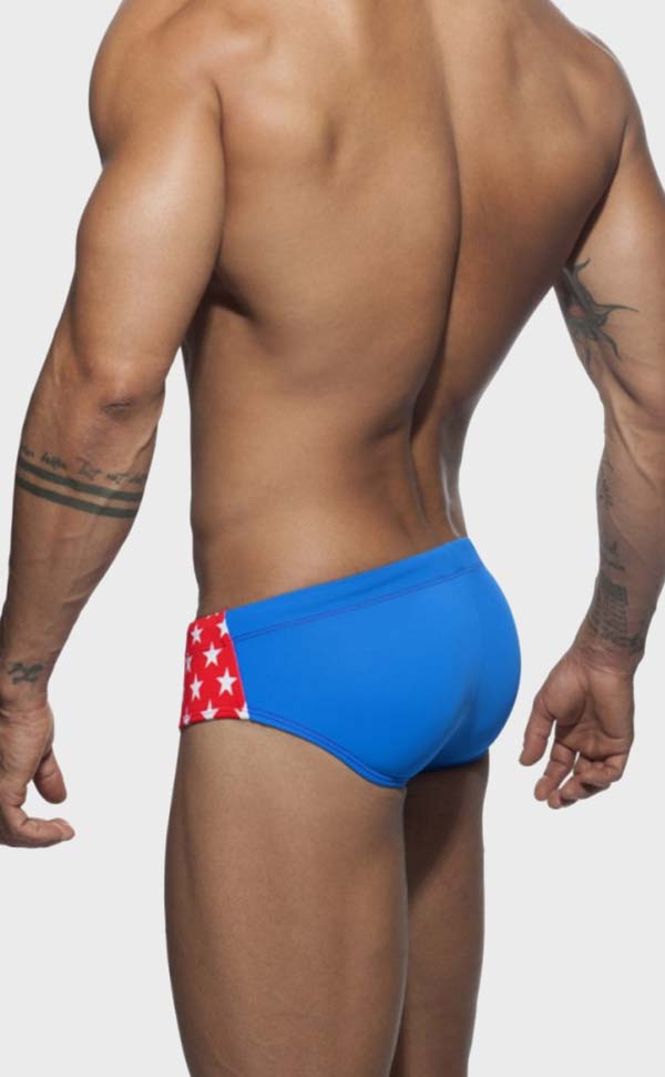 Star Printing Swim Briefs with Sponge Pad Star Printing Swim Briefs with Sponge Pad
