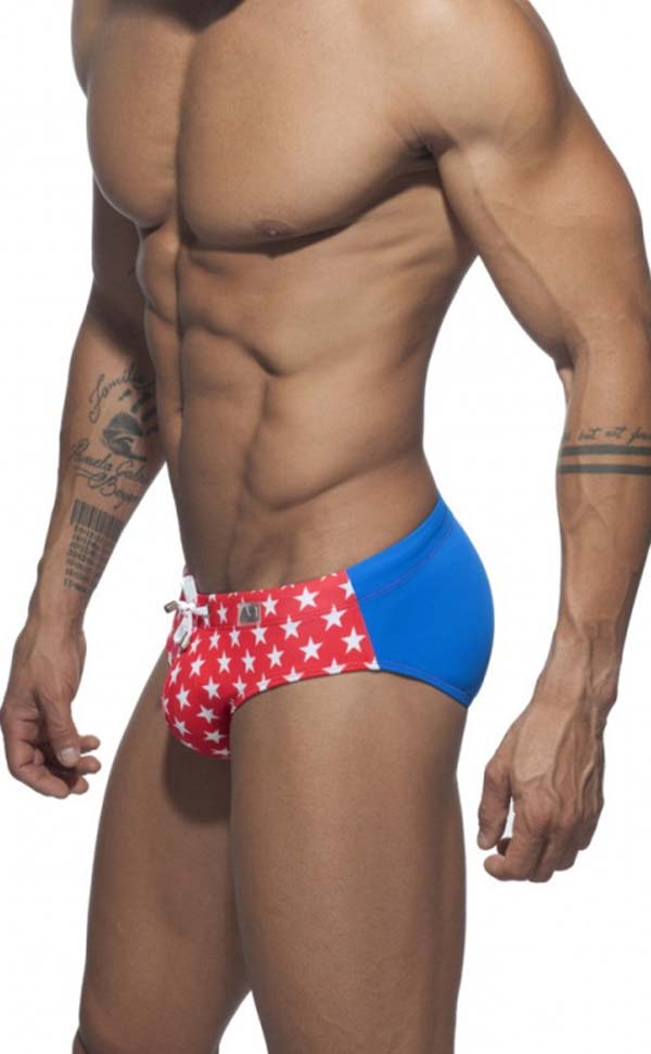 Star Printing Swim Briefs with Sponge Pad Star Printing Swim Briefs with Sponge Pad