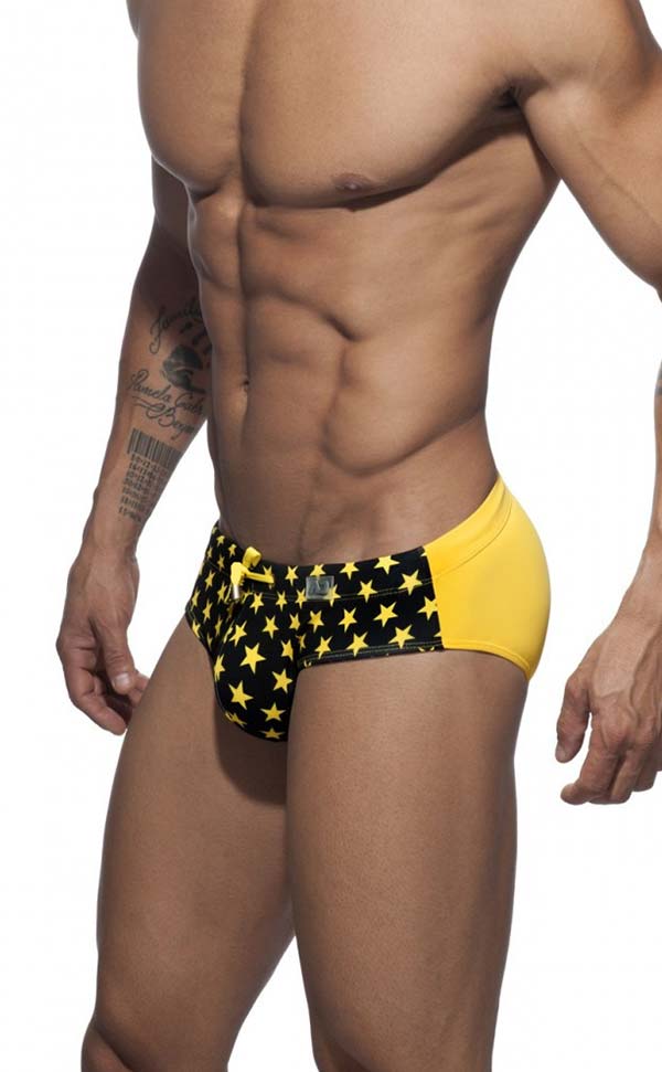 Star Printing Swim Briefs with Sponge Pad Star Printing Swim Briefs with Sponge Pad