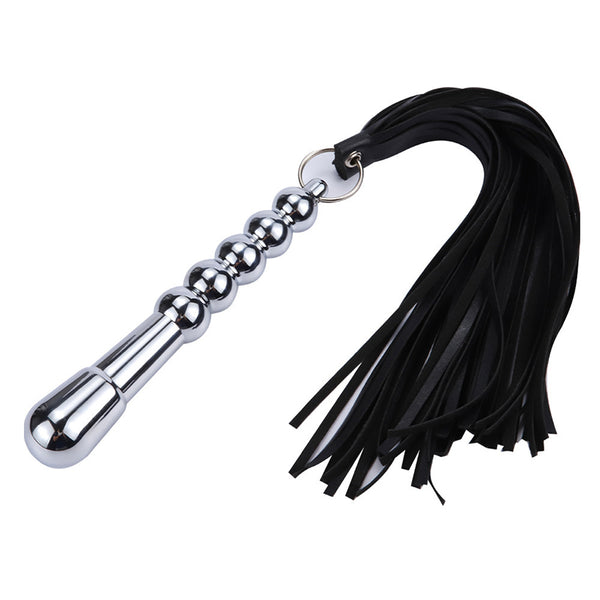 Stainless Steel Dildo with Faux Leather Flogger Stainless Steel Dildo with Faux Leather Flogger