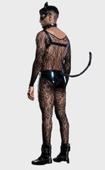 Cat Man Fishnet Bodystockings Set