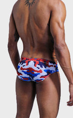 Camouflage Swim Briefs with Sponge Pad