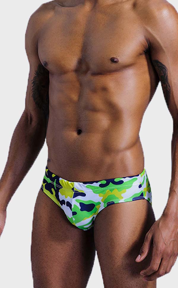 Camouflage Swim Briefs with Sponge Pad Camouflage Swim Briefs with Sponge Pad