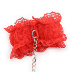 Lace Wrist and Ankle Restraint Sets-Red