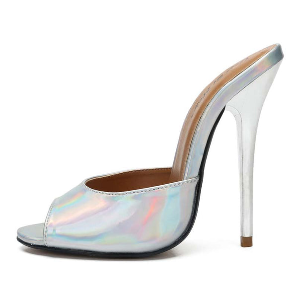 Peep-Toe Mules Stiletto Slides Peep-Toe Mules Stiletto Slides