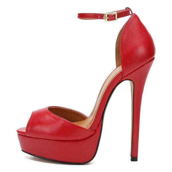 Peep Toe Matte Platform Stilettos Peep Toe Matte Platform Stilettos