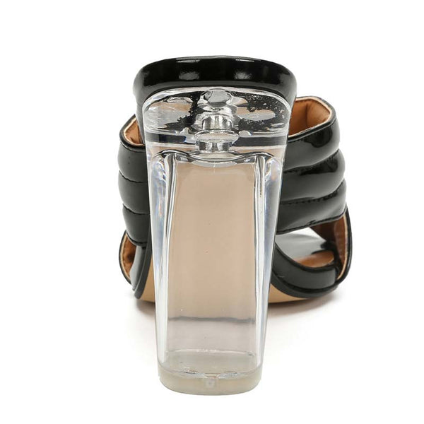 Chunky Clear Heel Mule Slides Chunky Clear Heel Mule Slides