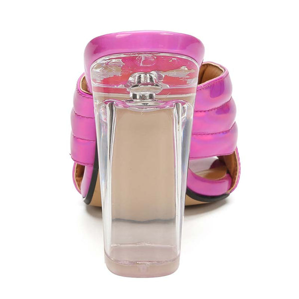 Chunky Clear Heel Mule Slides Chunky Clear Heel Mule Slides