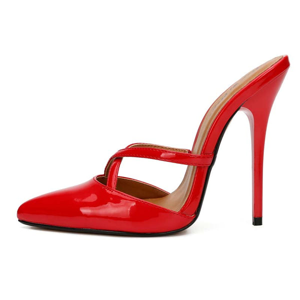 Pointed Toe Cross Slide Stiletto Heels Pointed Toe Cross Slide Stiletto Heels