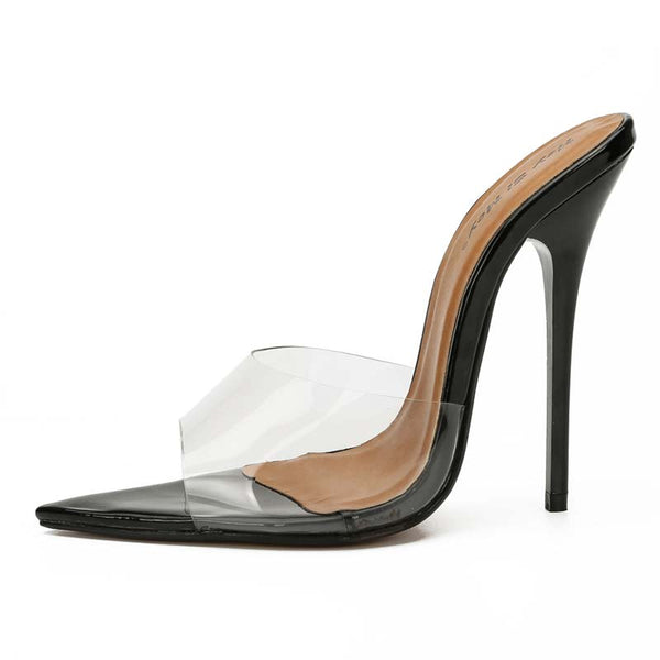 Clear Block Mule Slides Clear Block Mule Slides