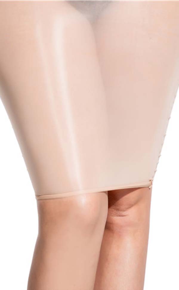 Glossy High Neck Dress with Fingers Glossy High Neck Dress with Fingers