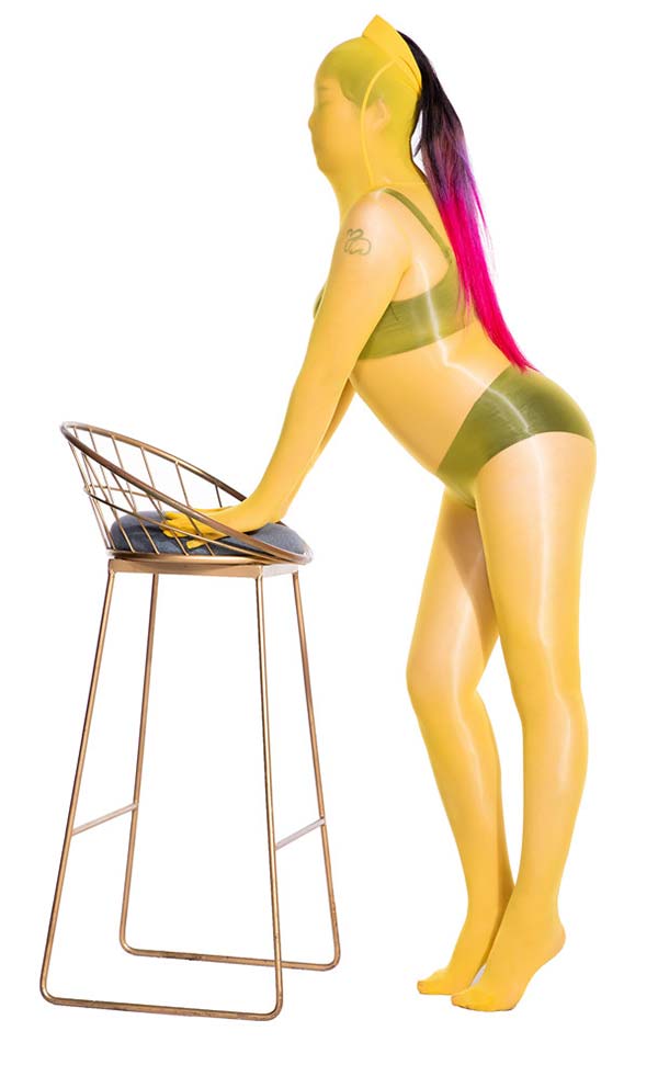 Glossy Hooded Unisex Bodystockings with Fingers Glossy Hooded Unisex Bodystockings with Fingers