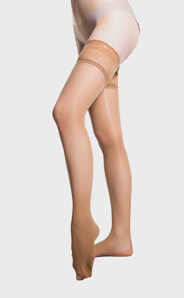 Lace Top Shiny Thigh High Stockings Lace Top Shiny Thigh High Stockings