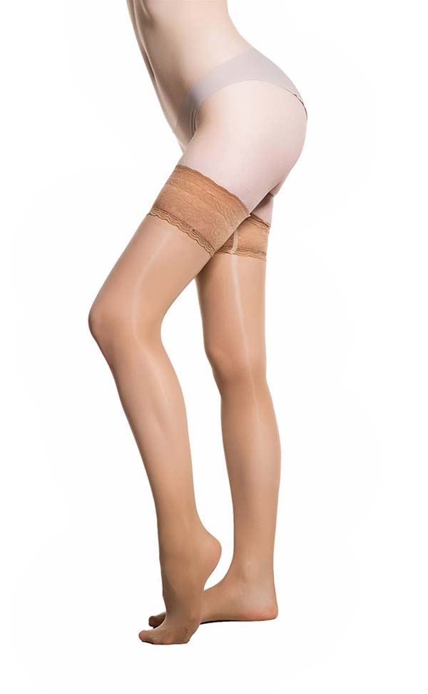 Lace Top Shiny Thigh High Stockings Lace Top Shiny Thigh High Stockings