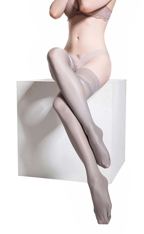 Lace Top Satin Thigh High Stockings Lace Top Satin Thigh High Stockings