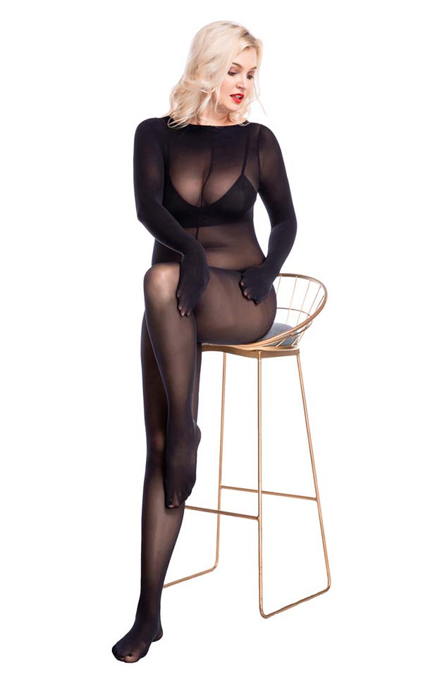 Matte Crotchless Unisex Bodystockings with Fingers Matte Crotchless Unisex Bodystockings with Fingers