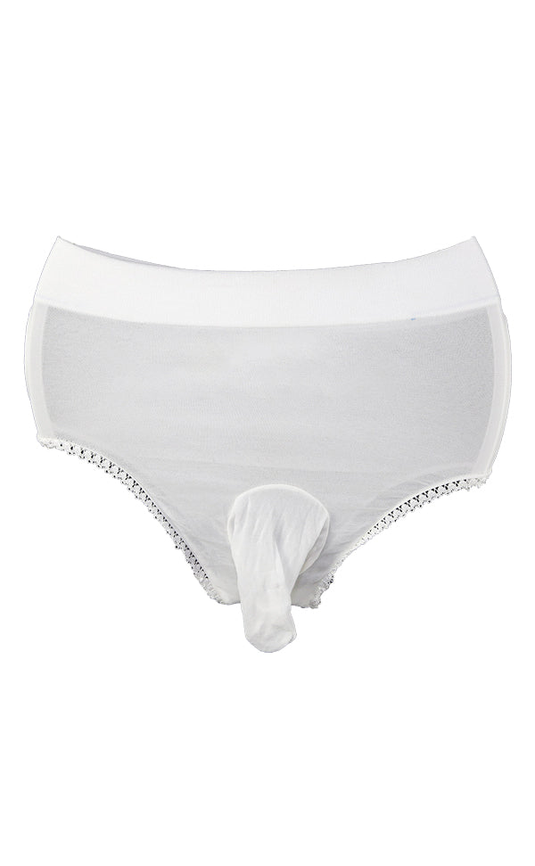 Men Nylon Sheer Underwear Thong Closed Sheath