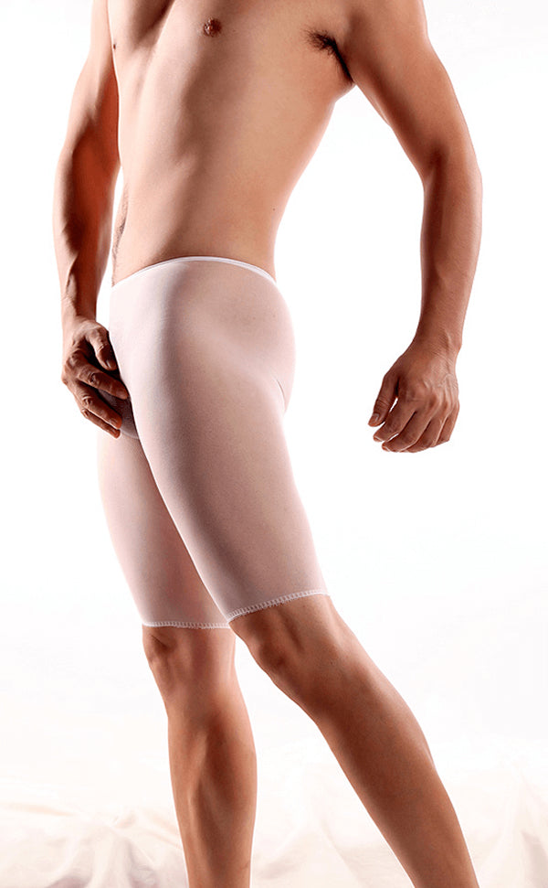 Men's Sheer Seamless Nylon Cycle Short Briefs