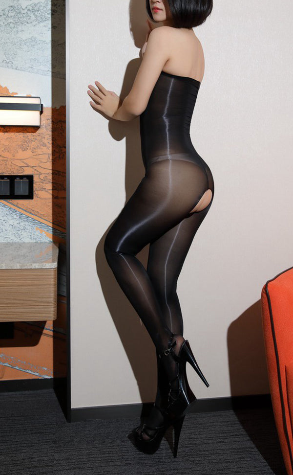 8D Ultra Glossy Crotchless Bodystockings