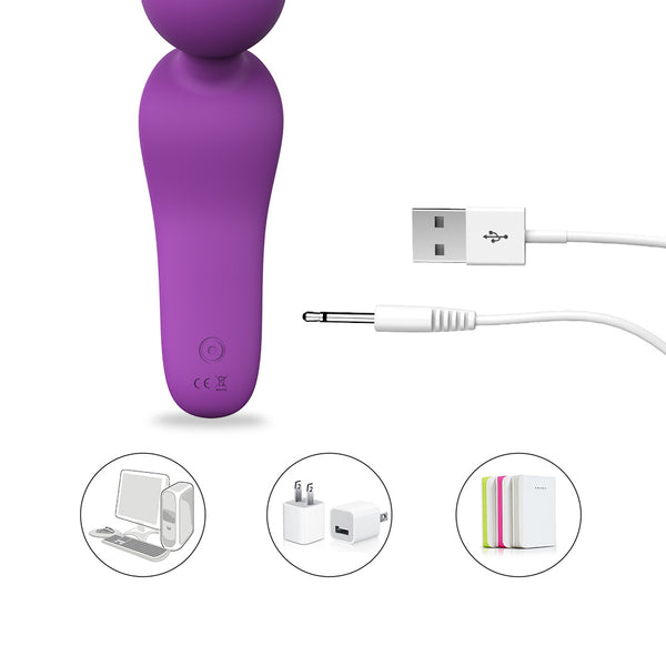 USB Rechargable Silicone Wand Vibrator