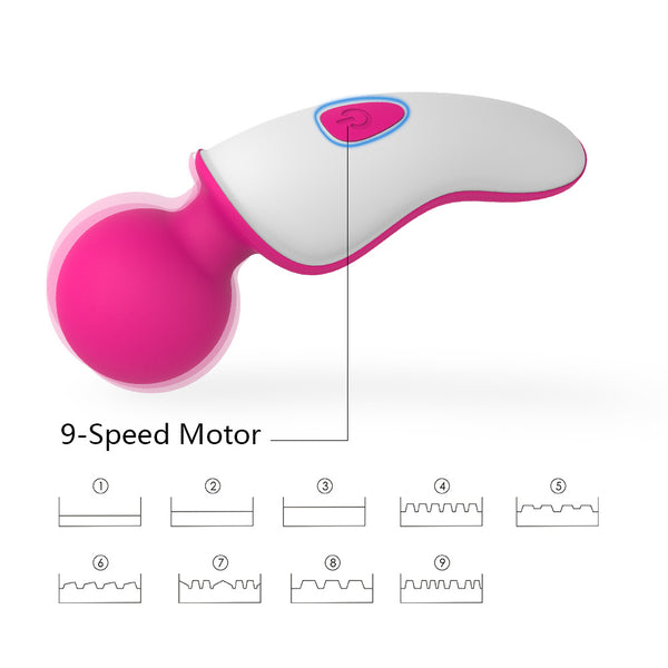 USB Rechargable Silicone Wand Vibrator